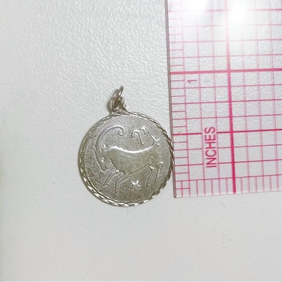 Sterling Silver Aries Amulet Horscope star sign charm necklace - Picture 3 of 4